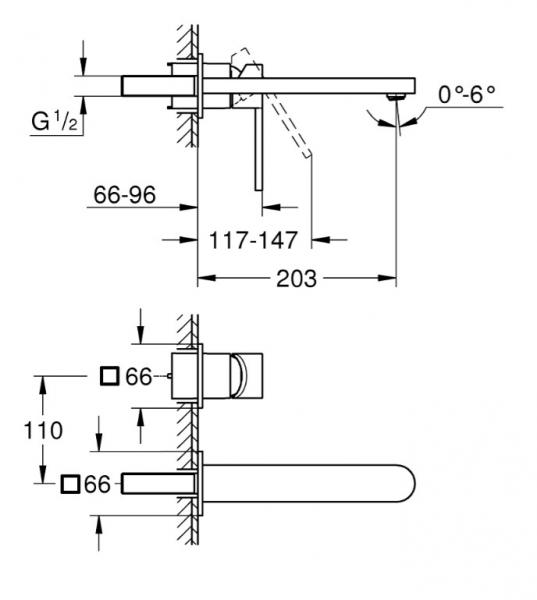 Grohe Plus L h&aring;ndvaskarmatur til indbygning - Krom