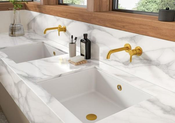 Damixa Silhouet armatur til indbygning i v&aelig;g - B&oslash;rstet messing