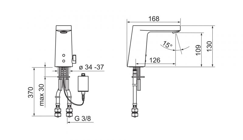 Oras Electra 6155F ber&oslash;ringsfri vandhane - Batteri
