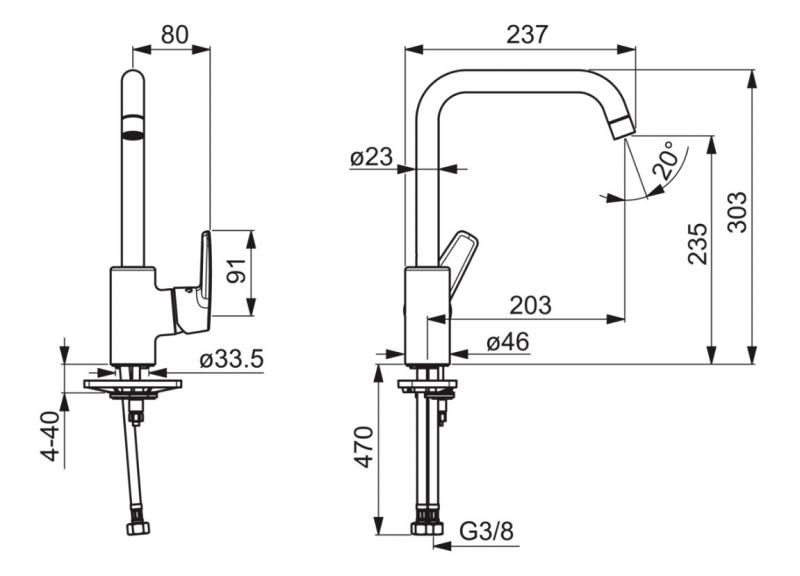 Oras Saga K&oslash;kkenbatteri m/h&oslash;j tud