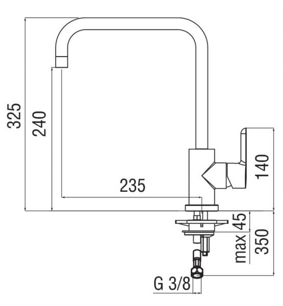 Alterna Image k&oslash;kkenarmatur med h&oslash;j tud - Krom