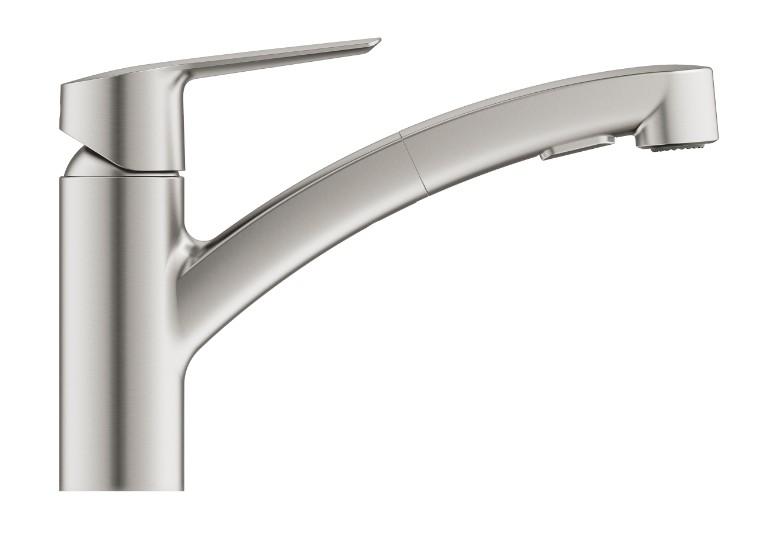 Grohe Start k&oslash;kkenarmatur m/udtr&aelig;ksbruser - Supersteel