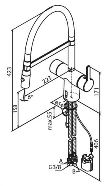 Damixa Touchless Pro k&oslash;kkenarmatur - Mat sort