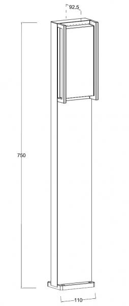 Lutec Architectural Qubo udend&oslash;rs standerlampe m/LED - M&oslash;rk gr&aring;