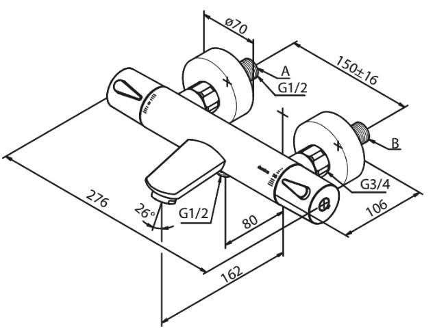 Damixa Silhouet komplet kararmatur - B&oslash;rstet grafitgr&aring;