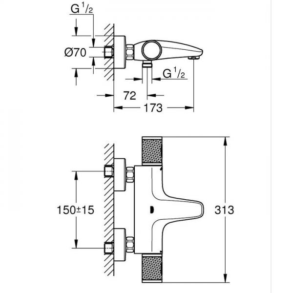 Grohe Precision Feel armatur til kar - Mat sort