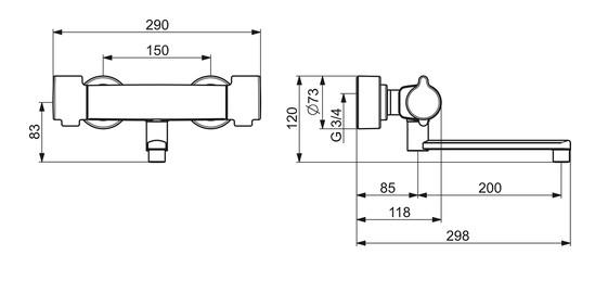 Oras Clinica 5662 v&aelig;gh&aelig;ngt h&aring;ndvaskarmatur m/svingtud - Krom