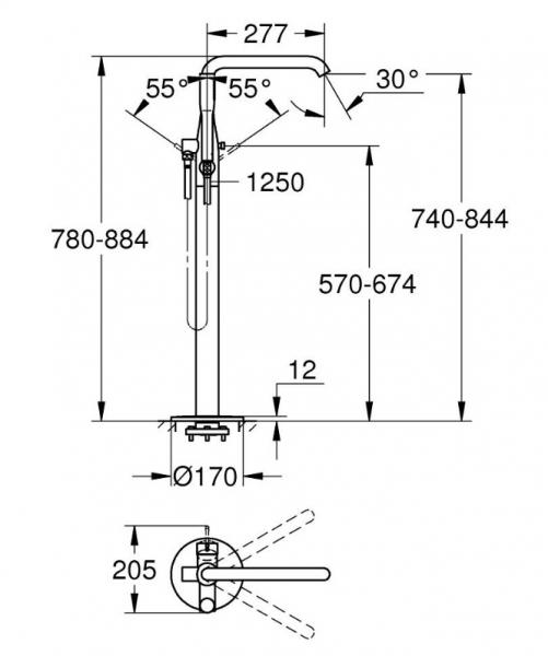 Grohe Essence fritst&aring;ende badekararmatur - Krom