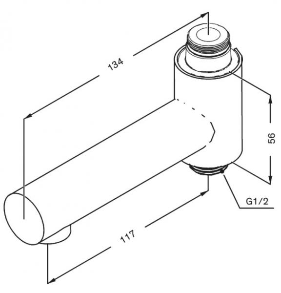 Damixa svingtud med omskifter - B&oslash;rstet messing