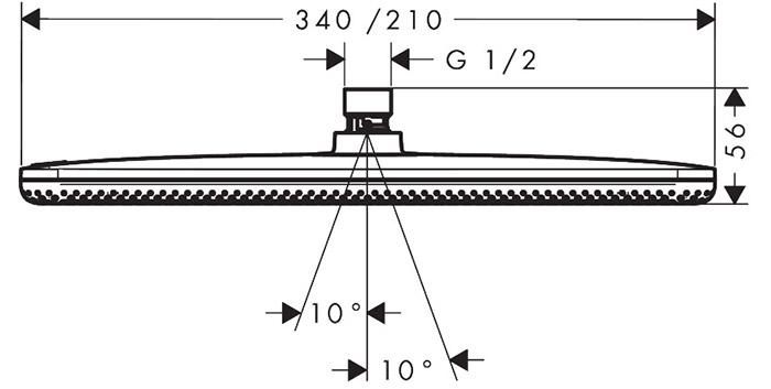 hansgrohe Raindance Alive Q hovedbruser 210/340 1jet m/EcoSmart - Krom