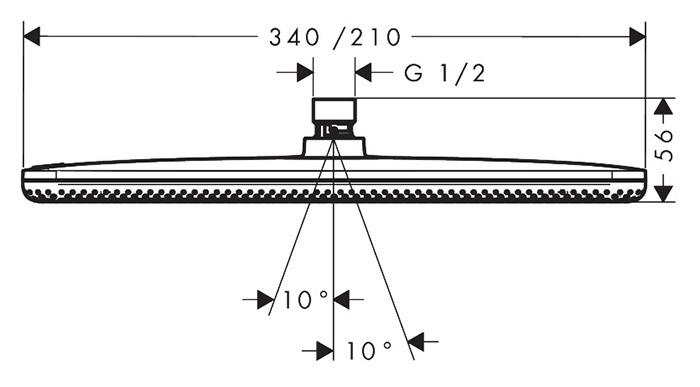 hansgrohe Raindance Alive Q hovedbruser 210/340 1jet - B&oslash;rstet bronze