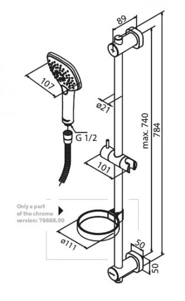 Damixa Pine Flex bruses&aelig;t - Krom