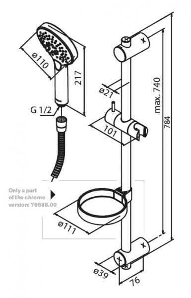 Damixa Silhouet Flex bruses&aelig;t - B&oslash;rstet kobber