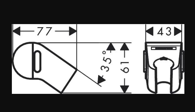 Hansgrohe WallStoris push h&aring;ndbruserholder - Mat sort
