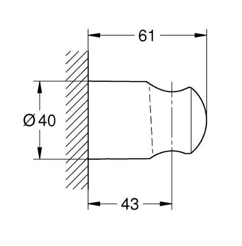 Grohe Relexa h&aring;ndbruseholder til v&aelig;g - Krom