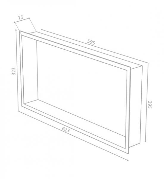 Damixa Zen badev&aelig;relseshylde til indbygning - Rektangul&aelig;r - B&oslash;rstet kobber