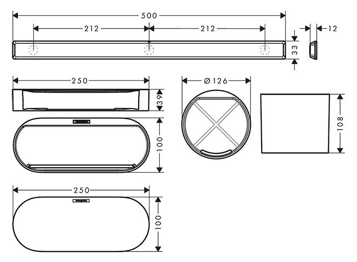 Hansgrohe WallStoris s&aelig;t til badev&aelig;relse - Mat sort