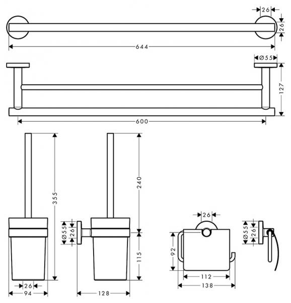 hansgrohe Logis Universal 3-i-1 tilbeh&oslash;rss&aelig;t - Krom