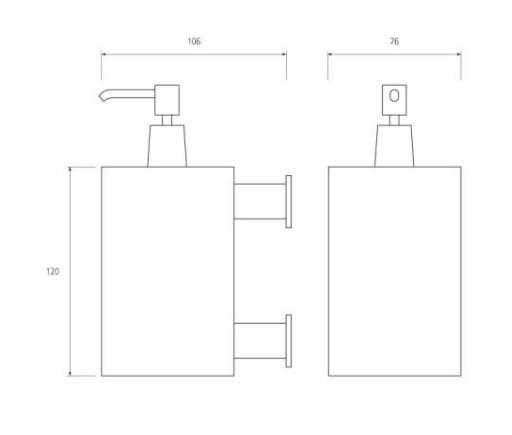 QTOO Uno v&aelig;gh&aelig;ngt s&aelig;bedispenser - Matb&oslash;rstet st&aring;l