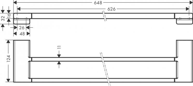Hansgrohe AddStoris dobbelt h&aring;ndkl&aelig;destang - Mat hvid