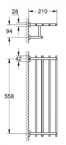 Grohe Essentials Cube h&aring;ndkl&aelig;destang m/hylde - Krom
