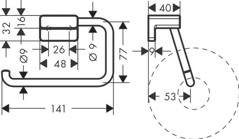hansgrohe AddStoris papirholder - B&oslash;rstet sort krom