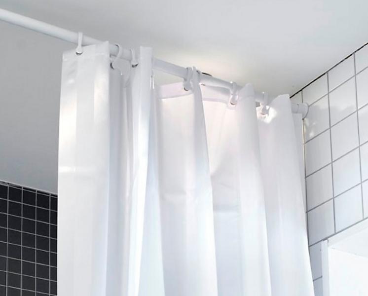 Badeforh&aelig;ng Unicolor 120 x 200 cm - Hvid