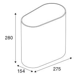 Pressalit Style v&aelig;gh&aelig;ngt toiletspand - Krom/sort