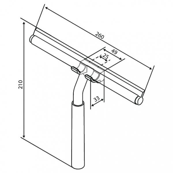 Damixa Zen bruseskraber m/holder - Krom