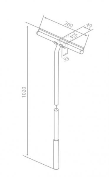 Damixa Zen lang bruseskraber m/holder - Steel