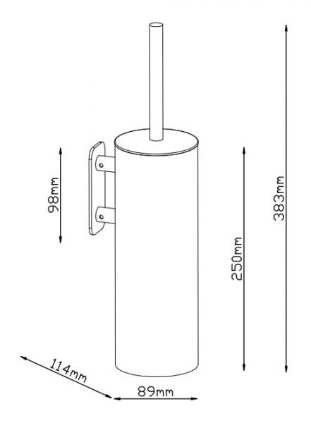 Lavabo Luna toiletb&oslash;rste t/v&aelig;g - Krom