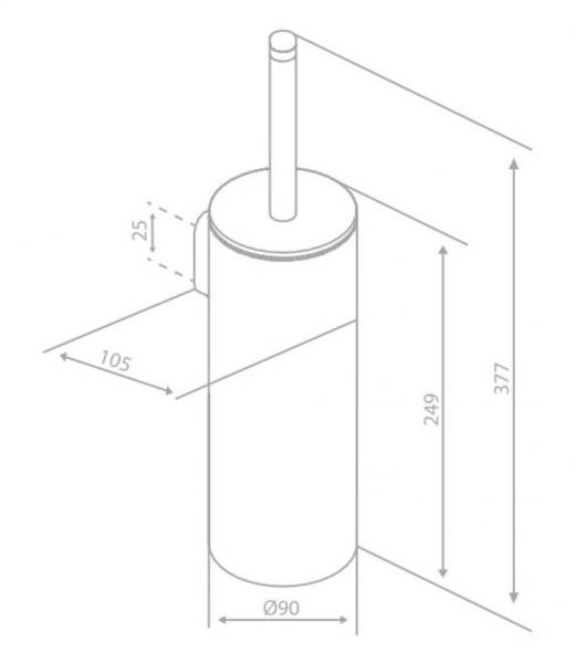 Damixa Zen toiletb&oslash;rste t/gulv eller v&aelig;g - Mat sort