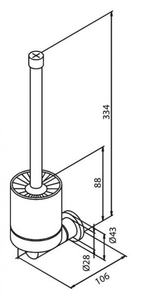 Damixa Silhouet toiletb&oslash;rste til v&aelig;g - Poleret messing