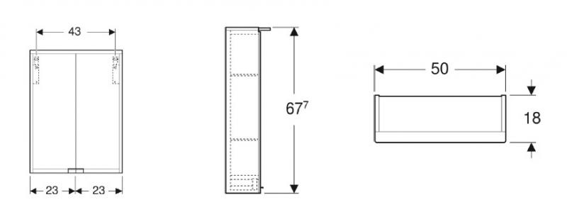 If&ouml; Option spejlskab Bas 50 Hvid m/LEDlys - Hvid mat