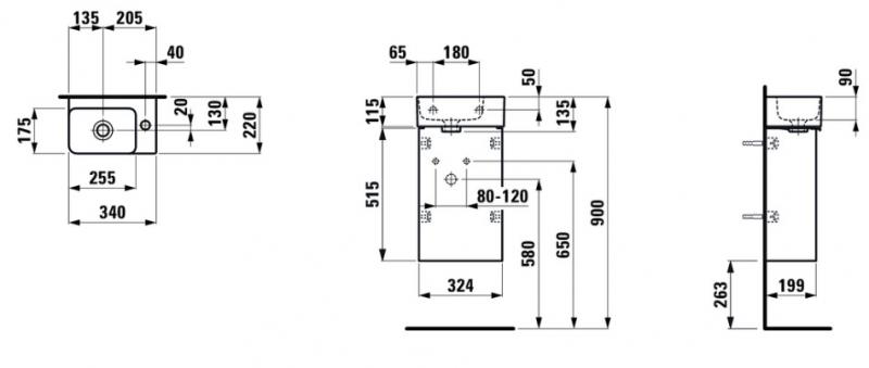 Laufen Val 34 mini m&oslash;belpakke - Mat hvid