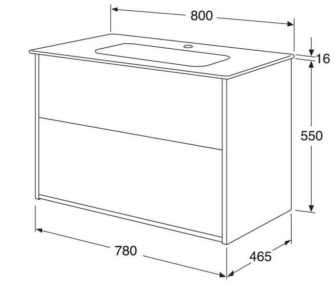 Gustavsberg Artic 80 m&oslash;bels&aelig;t - Sort ask