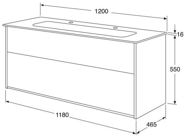 Gustavsberg Artic 120 m&oslash;bels&aelig;t m/dobbeltvask - Hvid