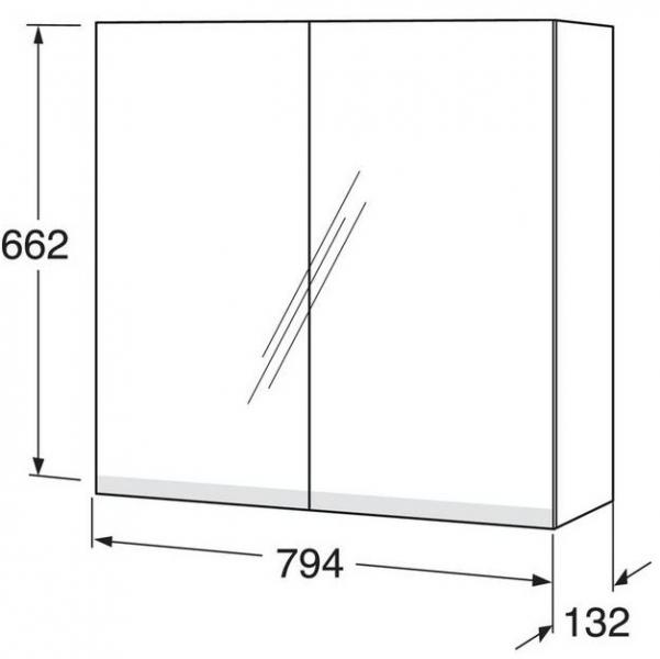 Gustavsberg spejlskab Artic 80 - Sort ask