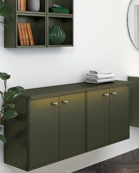 Gustavsberg Graphic v&aelig;gskab - Stor dybde - Gr&oslash;n mat