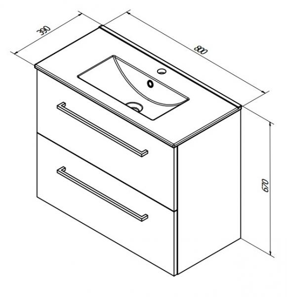 Sanibell Basicline mini m&oslash;bels&aelig;t 80 m/greb - Whiskey eg