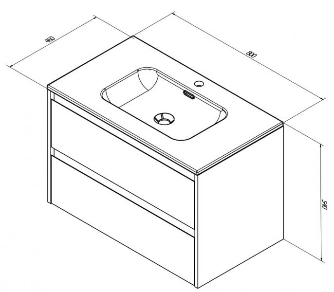 Sanibell Proline m&oslash;bels&aelig;t 80 m/integrerede greb - Mat hvid