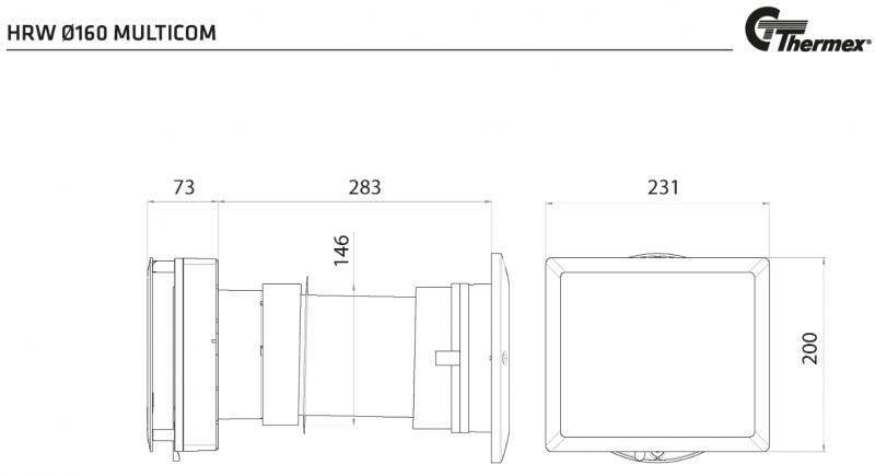 HRW &Oslash;160 Multicom med fjernbetjening - Varmegenvinding