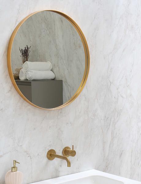 Sanibell Ink SP15 rundt spejl m/ramme &Oslash;40 - B&oslash;rstet mat guld
