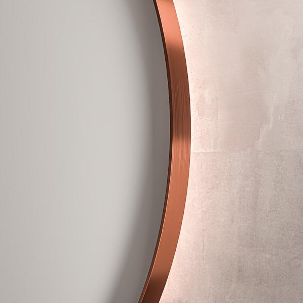 Sanibell Ink SP17 rundt spejl m/backlight, varme og sensor &Oslash;120 - B&oslash;rstet kobber