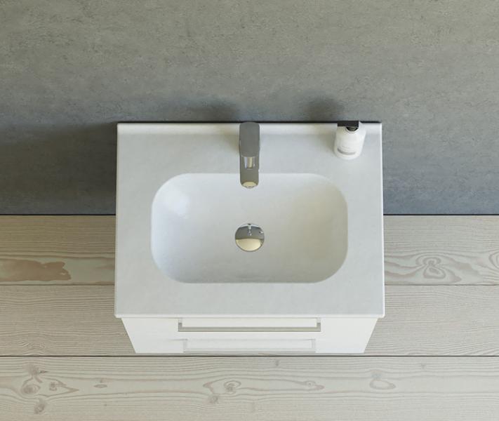 Dansani Mido+ 60 m&oslash;bels&aelig;t m/Kantate vask - Mat hvid