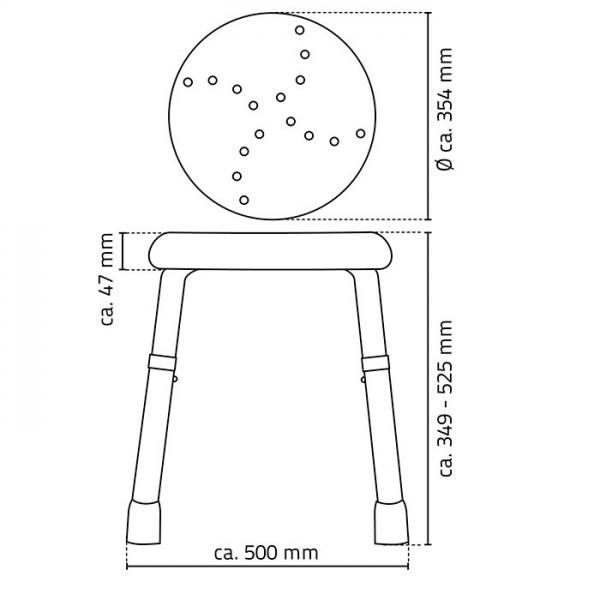 Ridder Assistent badetaburet - Hvid