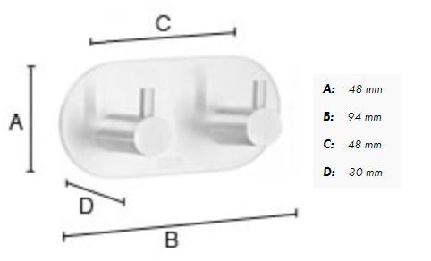 Beslagsboden selvkl&aelig;bende dobbeltkrog m/tap - Rund - Rustfrit st&aring;l