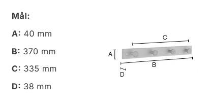 Beslagsboden knager&aelig;kke i b&oslash;g m/4 runde knager