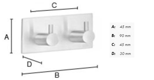 Beslagsboden selvkl&aelig;bende dobbeltkrog m/tap - Firkantet - Mat sort