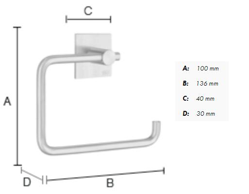 Beslagsboden selvkl&aelig;bende toiletpapirholder 1132 - Mat sort